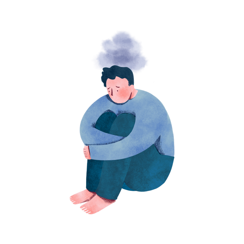 drawing of person having mental health issue